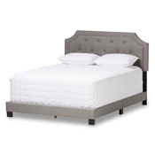 Baxton Studio Willis Modern and Contemporary Light Grey Fabric Upholstered King Size Bed